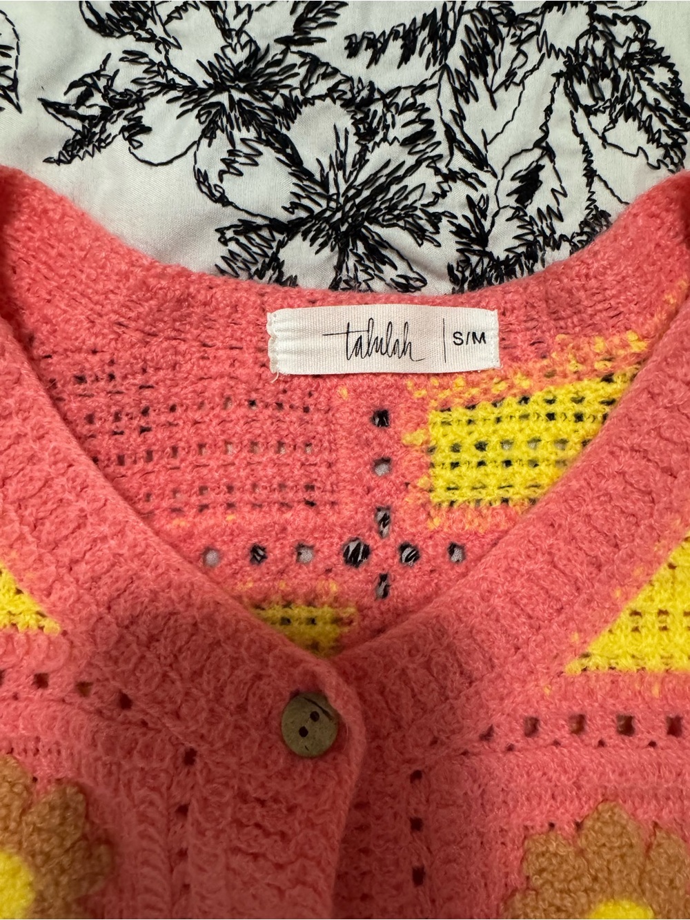 TALULAH Pink Crochet Floral Cardigan - Picture 2 of 4